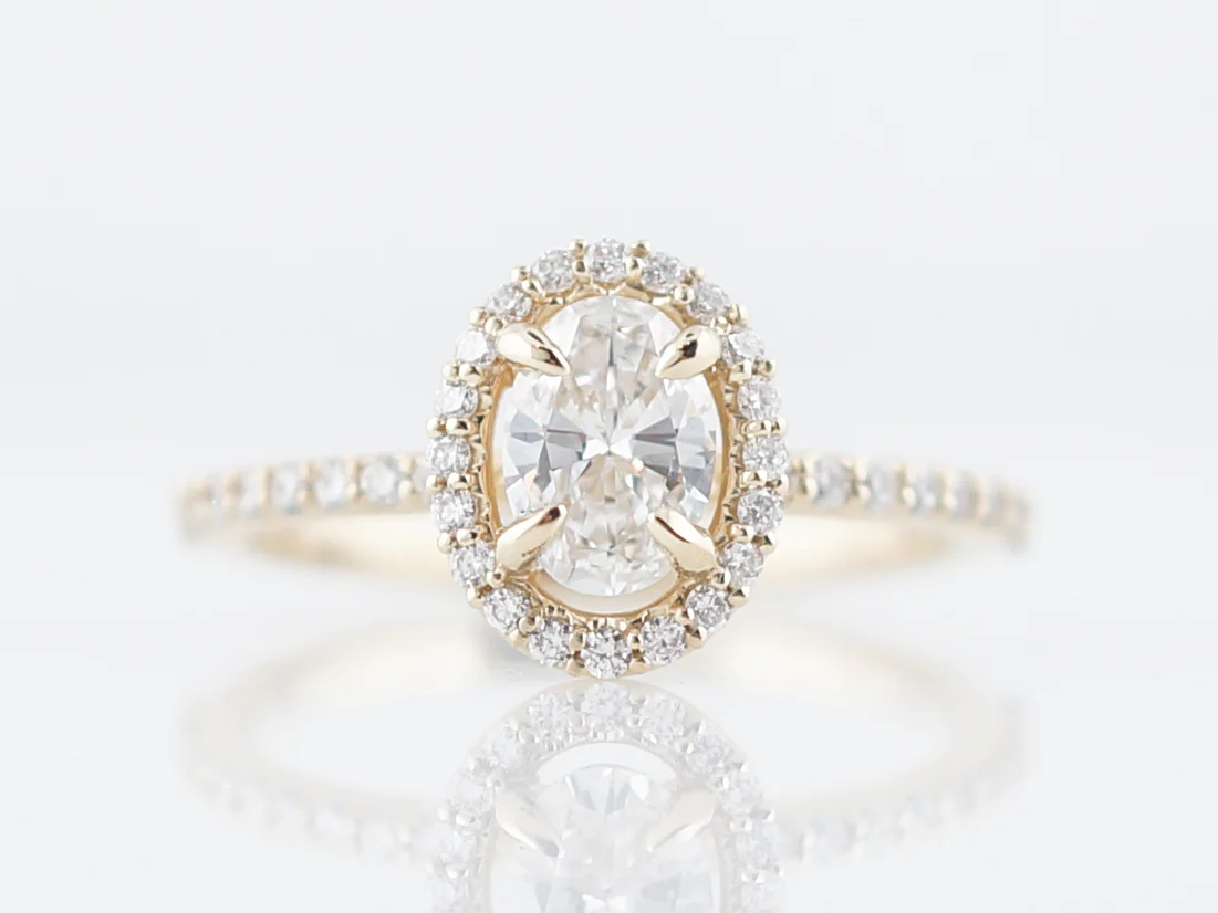 Engagement Ring Modern .56 Round Brilliant Diamond in 14k Yellow Gold