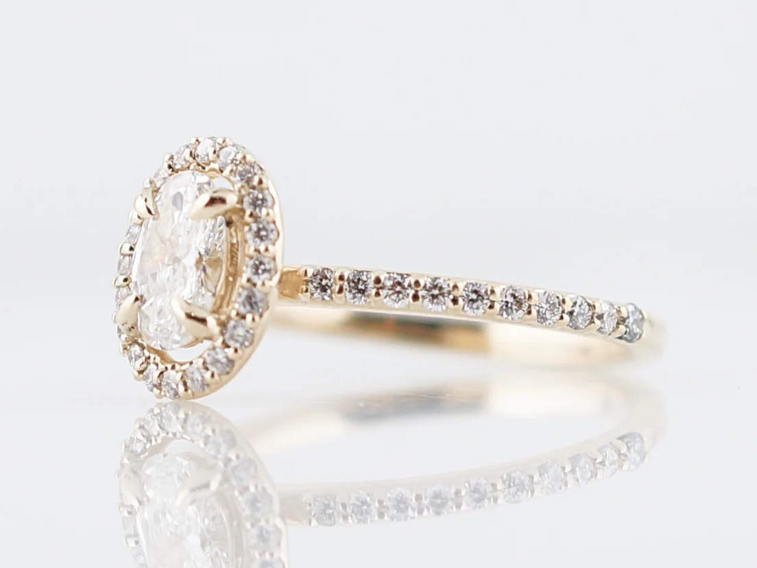 Engagement Ring Modern .56 Round Brilliant Diamond in 14k Yellow Gold - Image 3