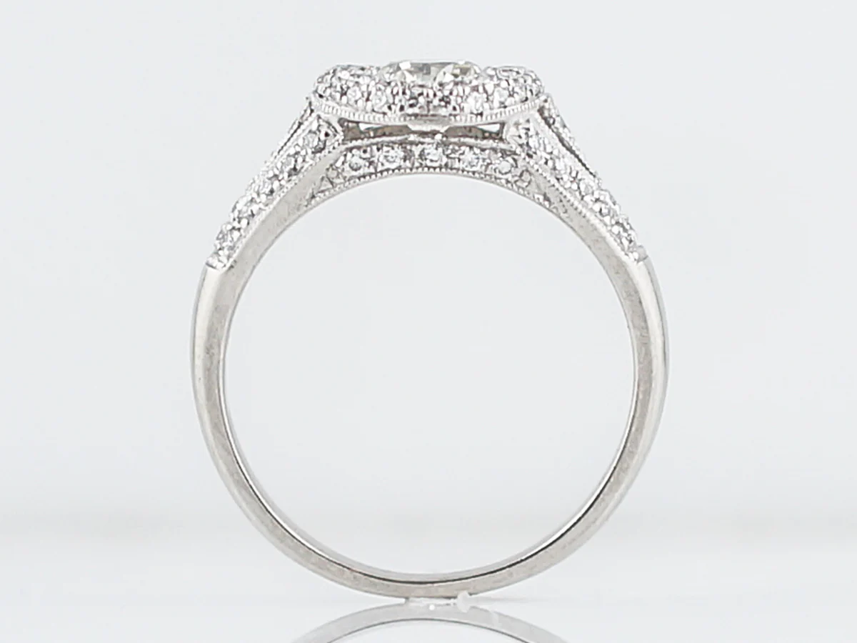 Engagement Ring Modern .64 Old European Cut Diamond in Platinum - Image 5
