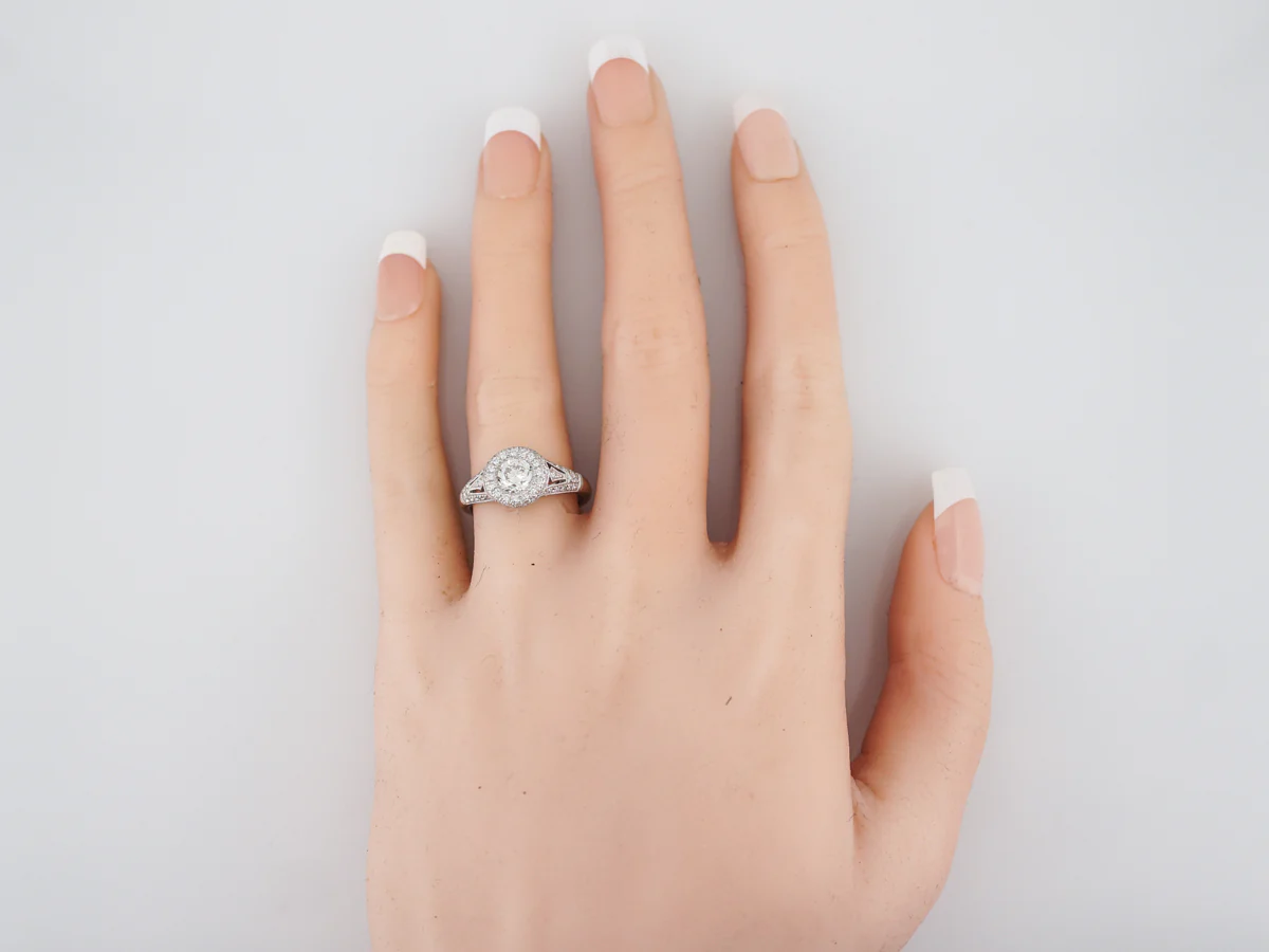 Engagement Ring Modern .64 Old European Cut Diamond in Platinum - Image 7