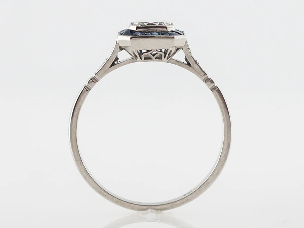 Engagement Ring Modern .66 Asscher Cut Diamond in Platinum - Image 4