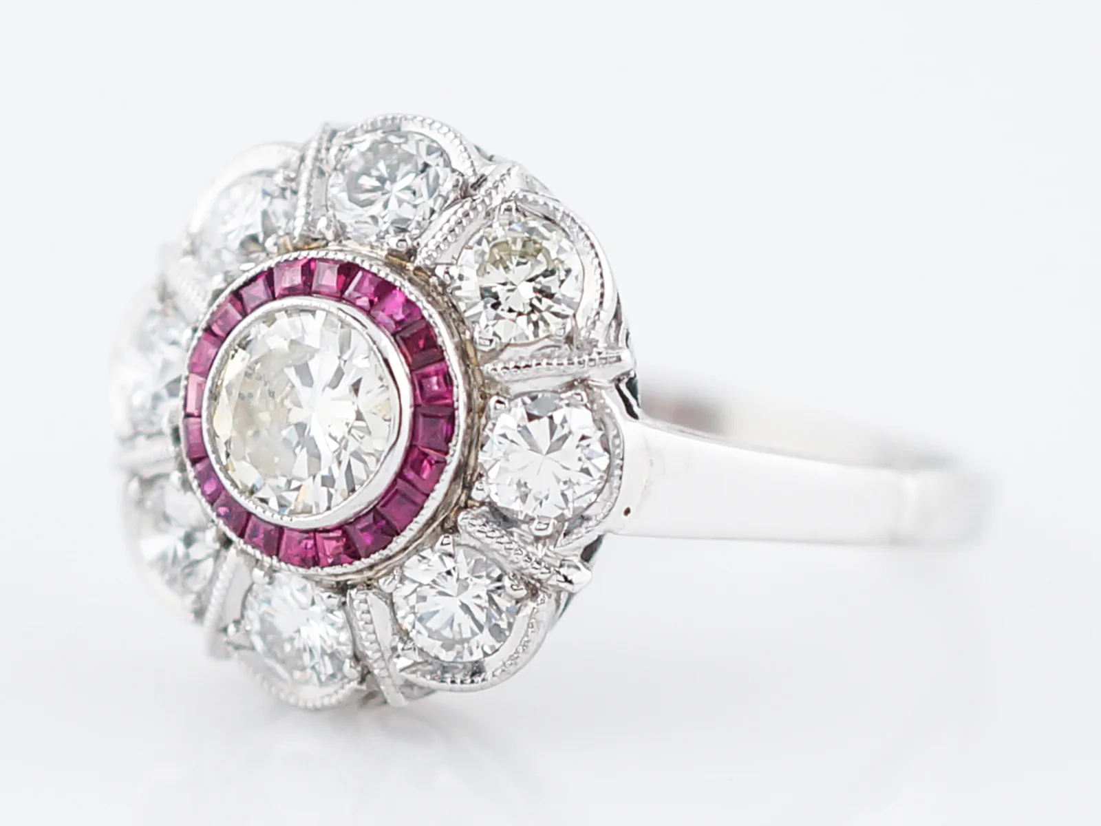 Engagement Ring Modern .67 Round Brilliant Cut Diamond in Platinum - Image 2