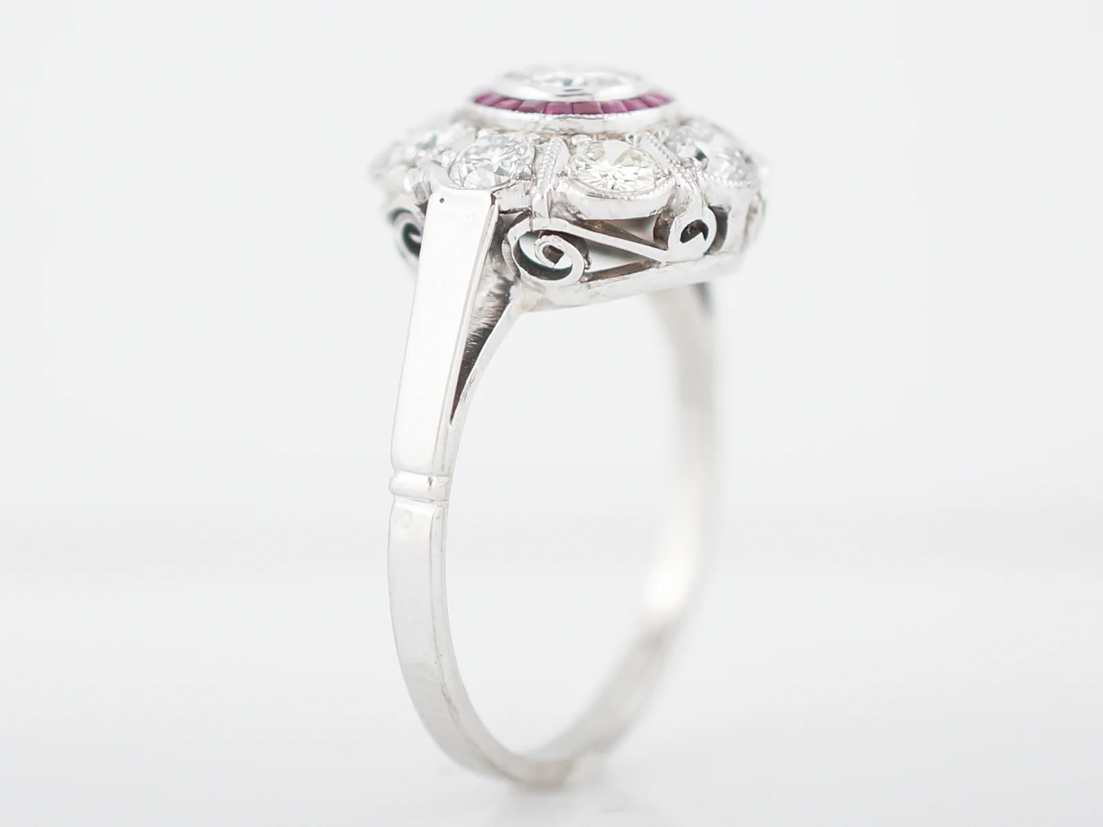 Engagement Ring Modern .67 Round Brilliant Cut Diamond in Platinum - Image 5