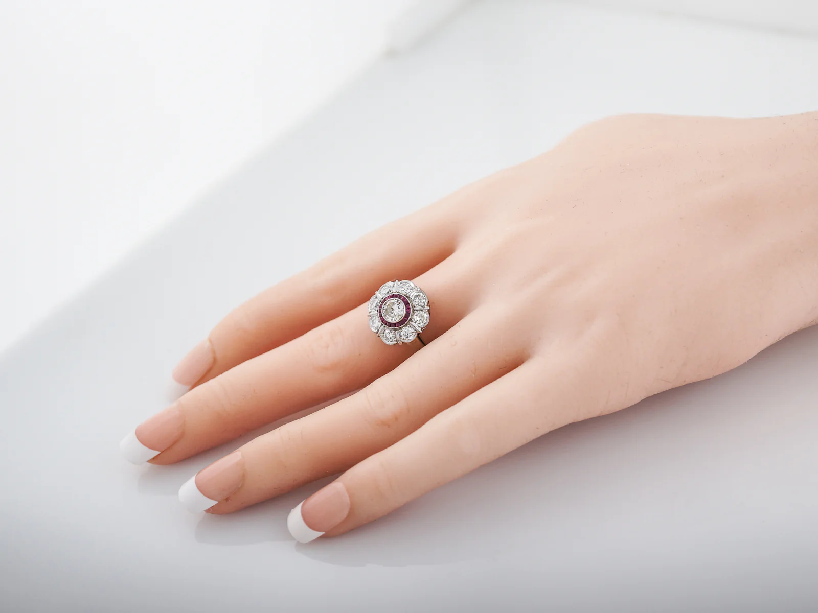 Engagement Ring Modern .67 Round Brilliant Cut Diamond in Platinum - Image 8