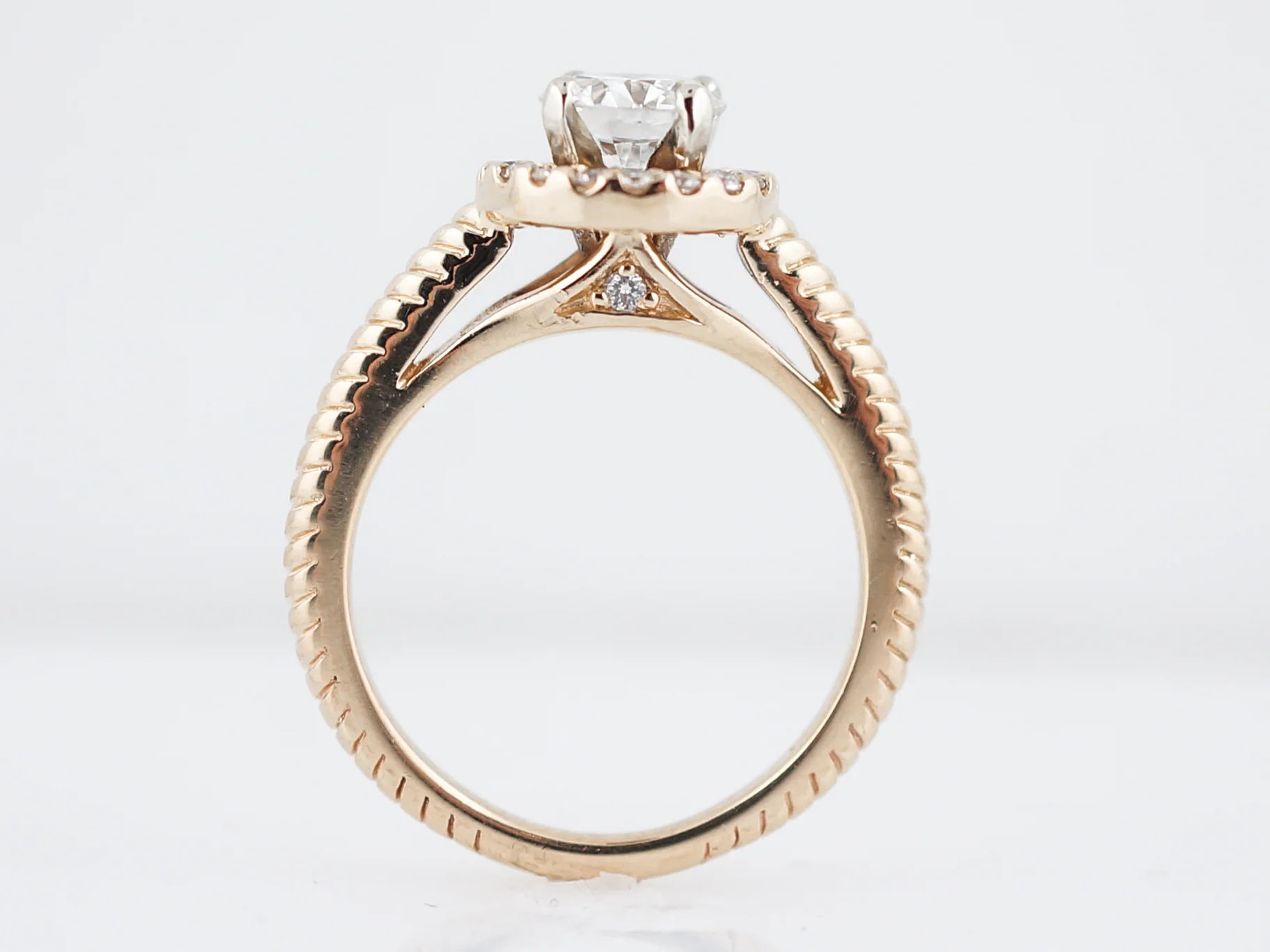 Engagement Ring Modern .70 Round Brilliant Cut Diamonds in 14K Yellow Gold - Image 6
