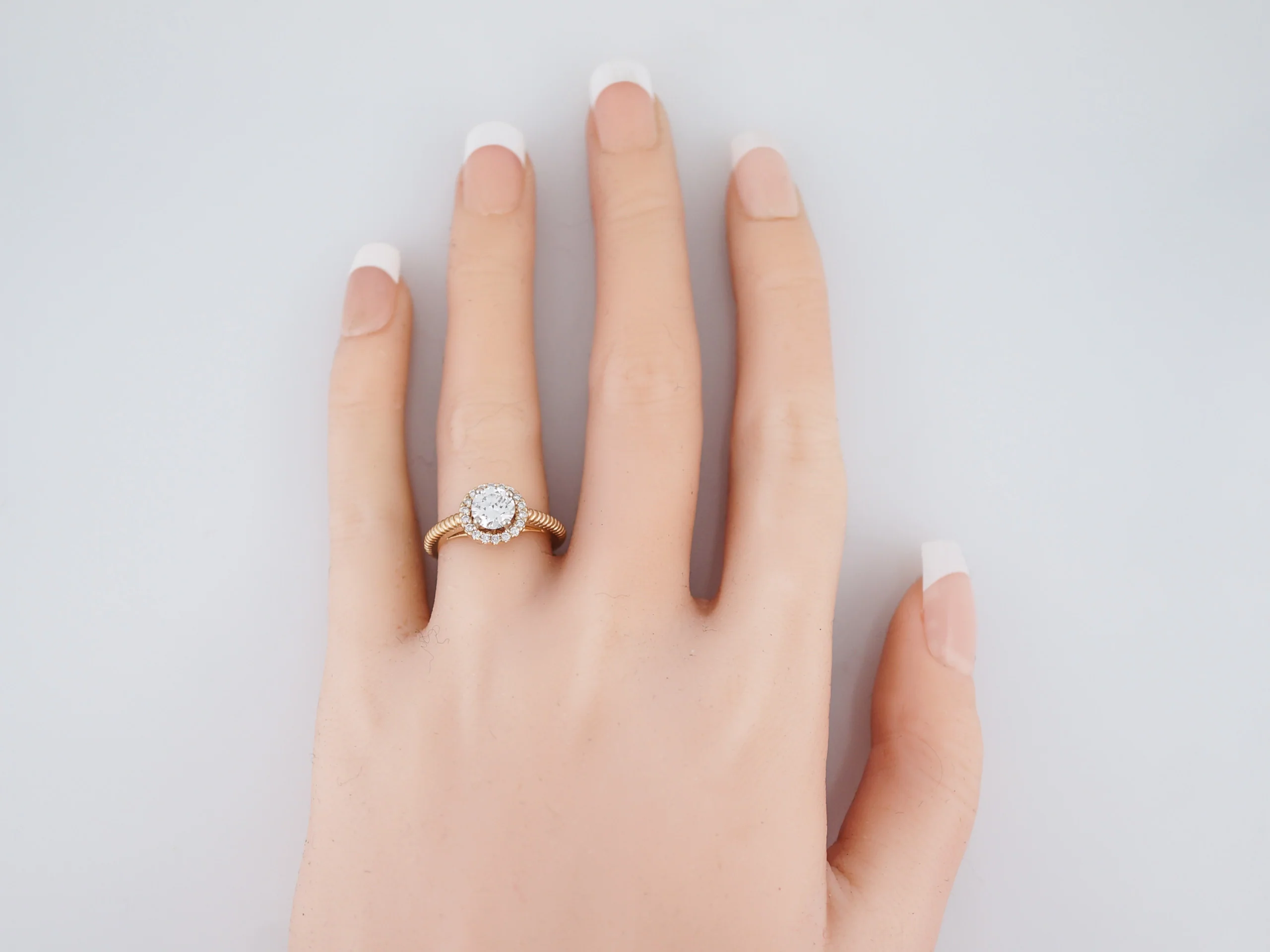 Engagement Ring Modern .70 Round Brilliant Cut Diamonds in 14K Yellow Gold - Image 7