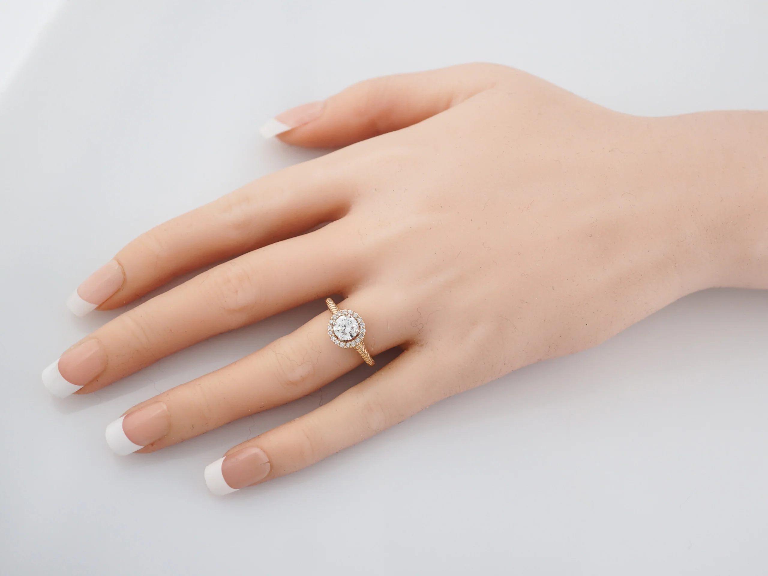 Engagement Ring Modern .70 Round Brilliant Cut Diamonds in 14K Yellow Gold - Image 8