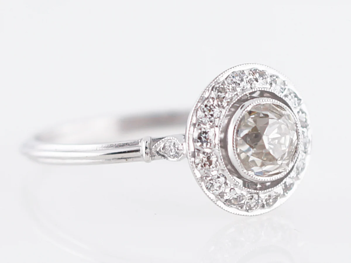 **RTV 1/9/19**Engagement Ring Modern .78 Old Mine Cut Diamond in Platinum - Image 3
