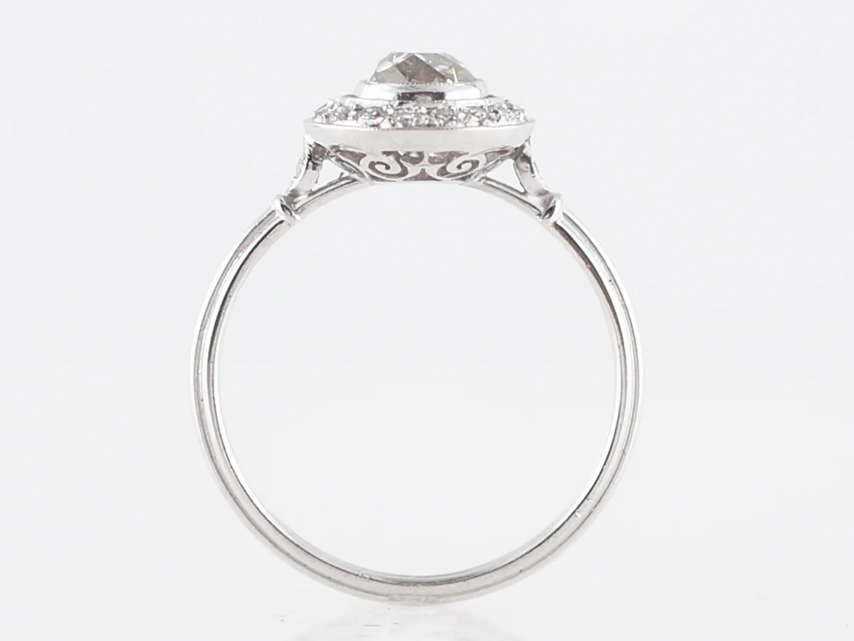 **RTV 1/9/19**Engagement Ring Modern .78 Old Mine Cut Diamond in Platinum - Image 4