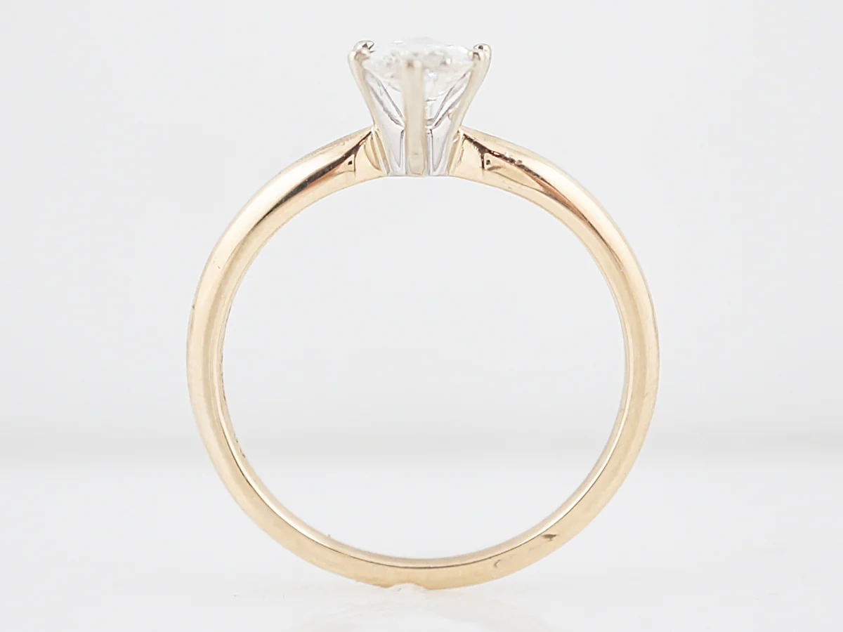 Engagement Ring Modern .82 Marquise Cut Diamond in 14k Yellow Gold - Image 5
