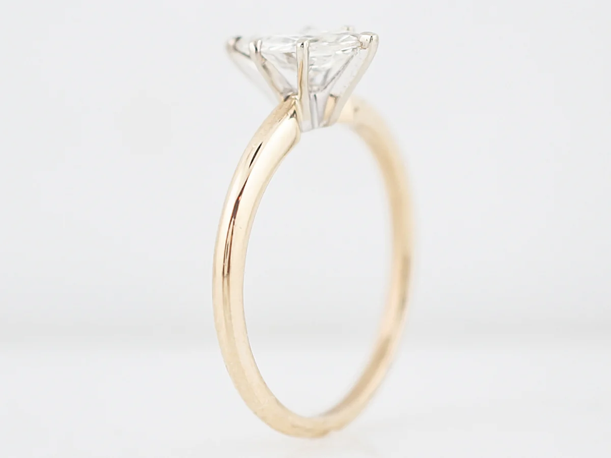 Engagement Ring Modern .82 Marquise Cut Diamond in 14k Yellow Gold - Image 6