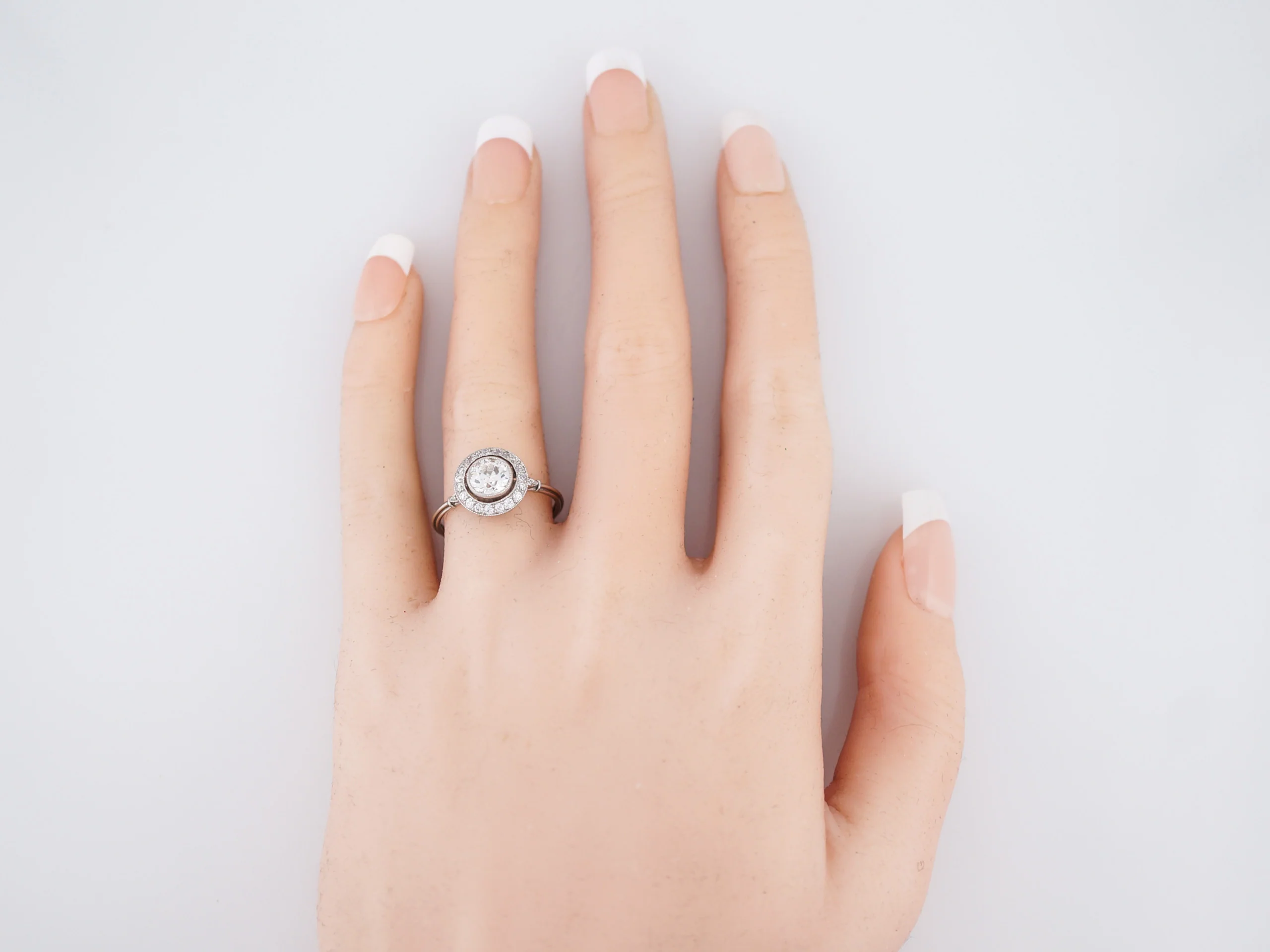 Engagement Ring Modern .82 Old European Cut Diamond in Platinum - Image 6