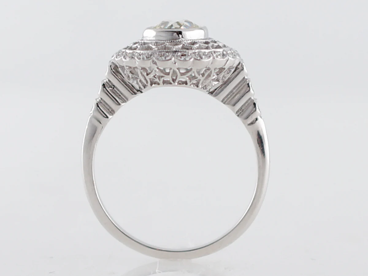 Engagement Ring Modern .87 Old European Cut Diamond in Platinum - Image 4