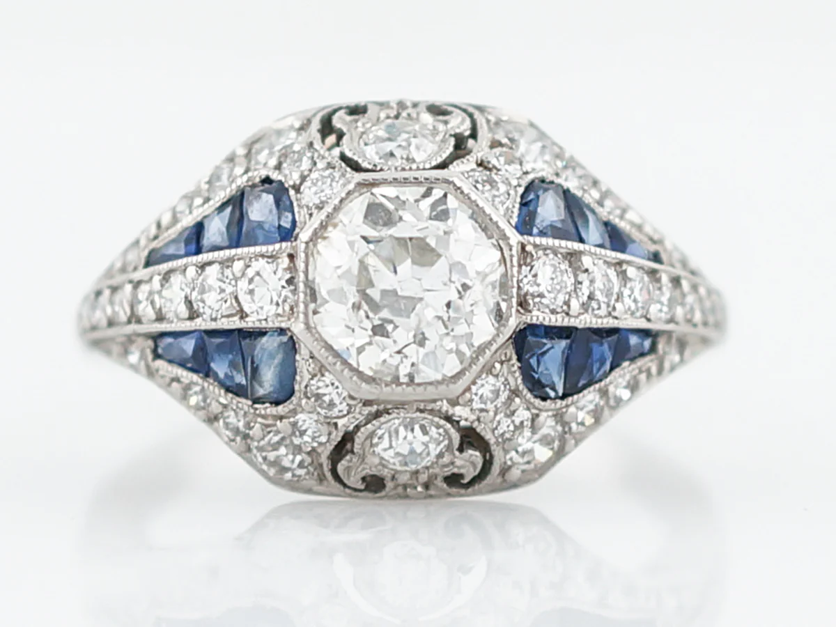 ***RTV***Engagement Ring Modern .93 Old European Cut Diamond in Platinum