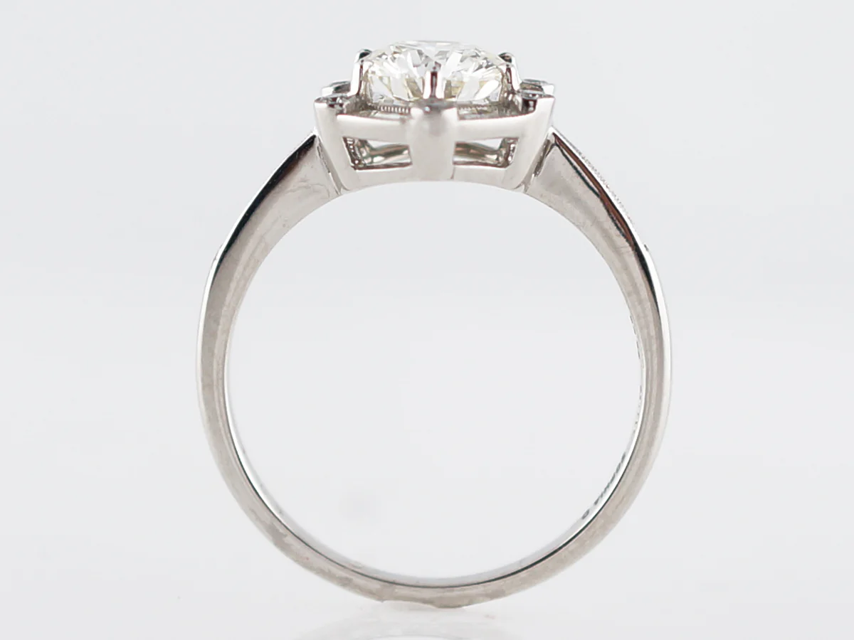Engagement Ring Modern .98 Round Brilliant Cut Diamond in Platinum - Image 4