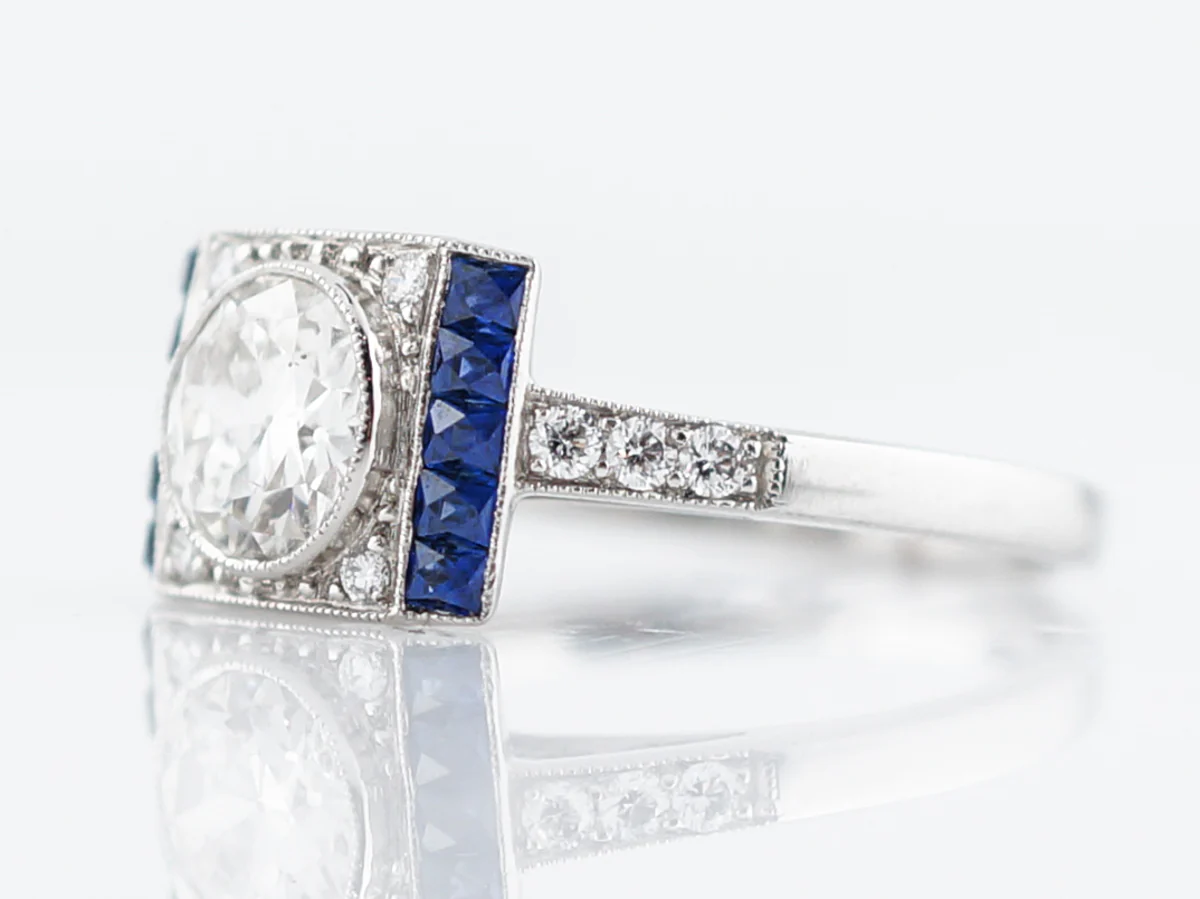 **RTV 1/10/19**Engagement Ring Modern .99 Old European Cut Diamond in Platinum - Image 3