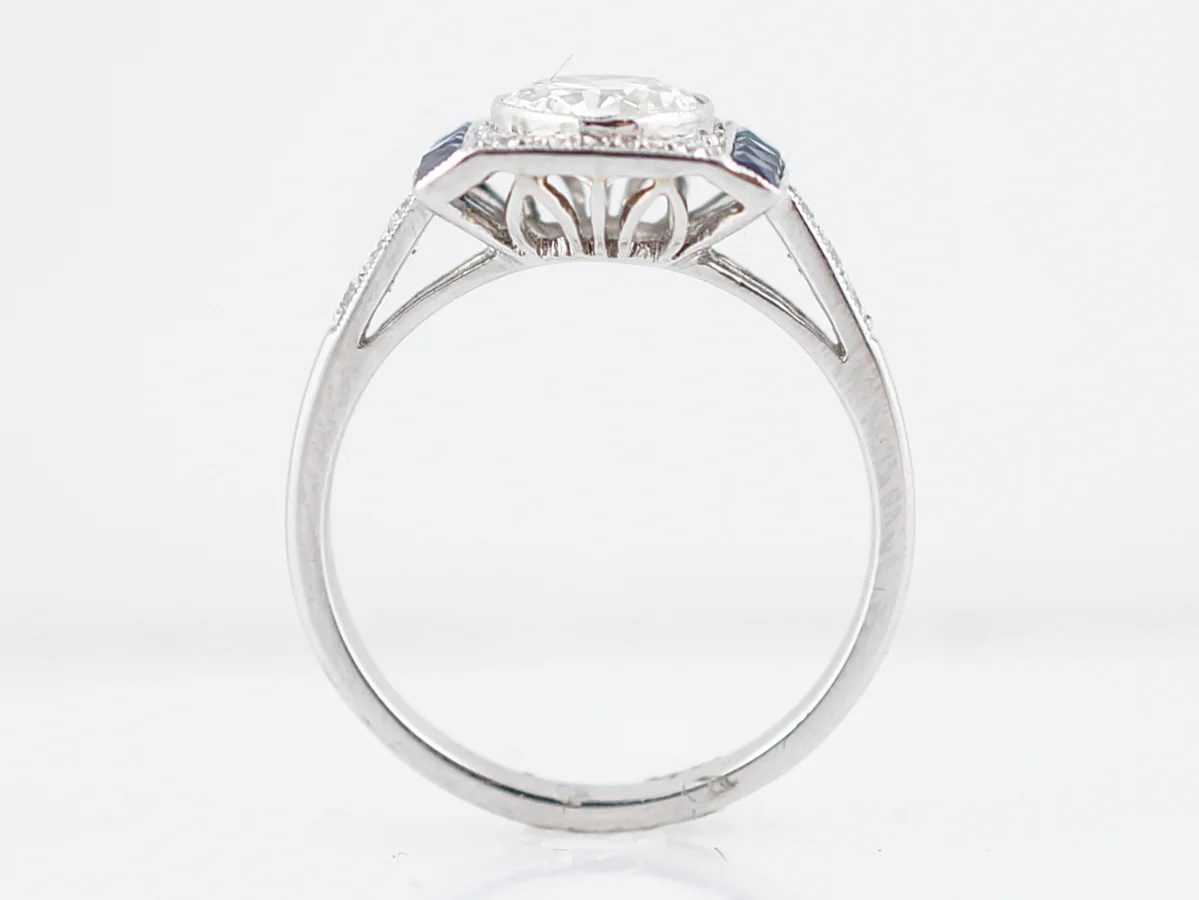 **RTV 1/10/19**Engagement Ring Modern .99 Old European Cut Diamond in Platinum - Image 5