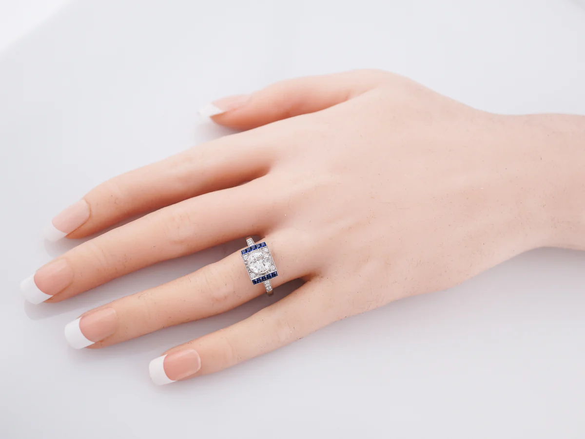 **RTV 1/10/19**Engagement Ring Modern .99 Old European Cut Diamond in Platinum - Image 7