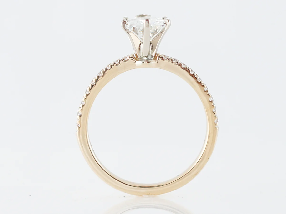 Engagement Ring Modern GIA 1.17 Pear Cut Diamond in 14k Yellow Gold - Image 4
