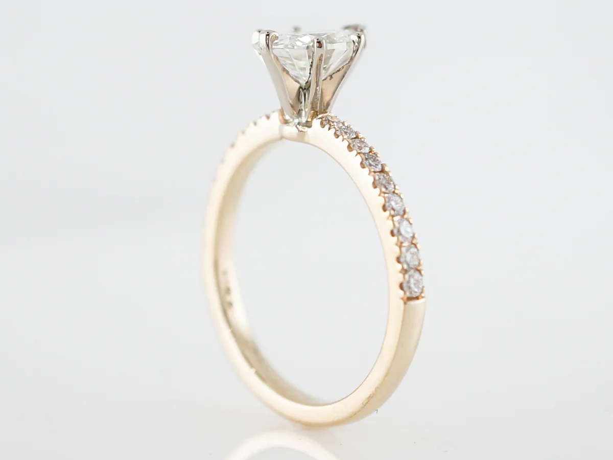 Engagement Ring Modern GIA 1.17 Pear Cut Diamond in 14k Yellow Gold - Image 5