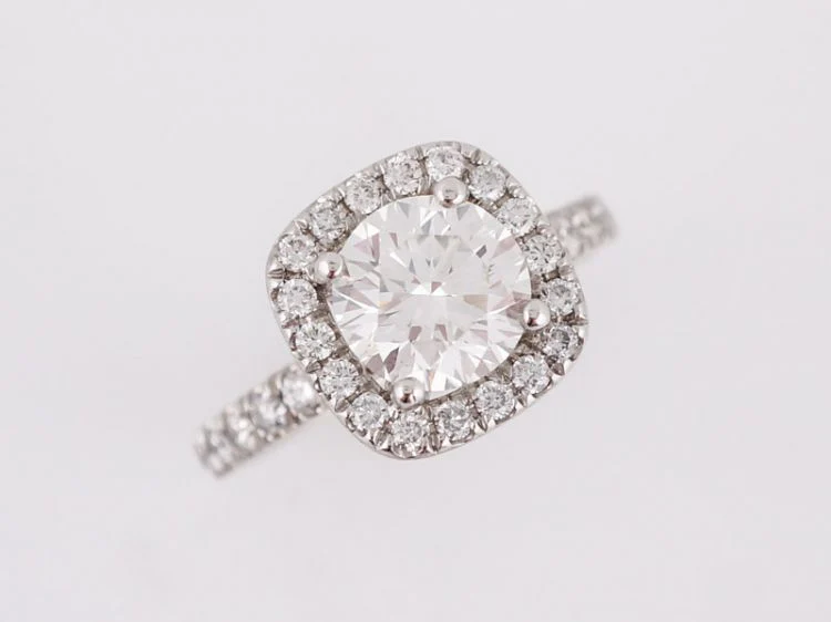 Engagement Ring Modern GIA 1.42 Round Brilliant Cut Diamond in 14k White Gold - Image 4