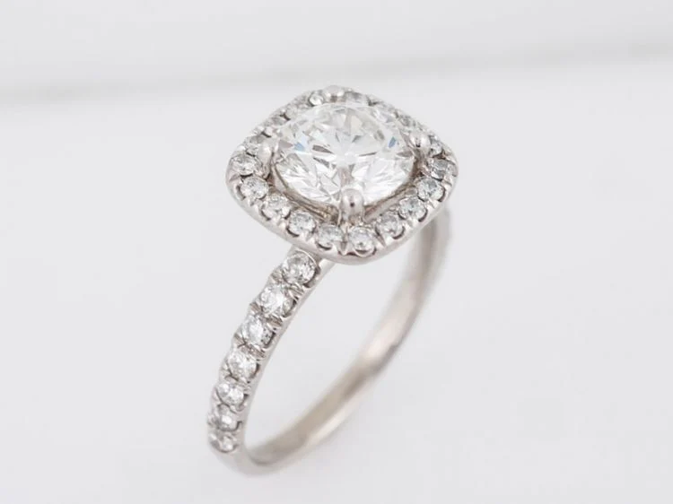 Engagement Ring Modern GIA 1.42 Round Brilliant Cut Diamond in 14k White Gold - Image 5