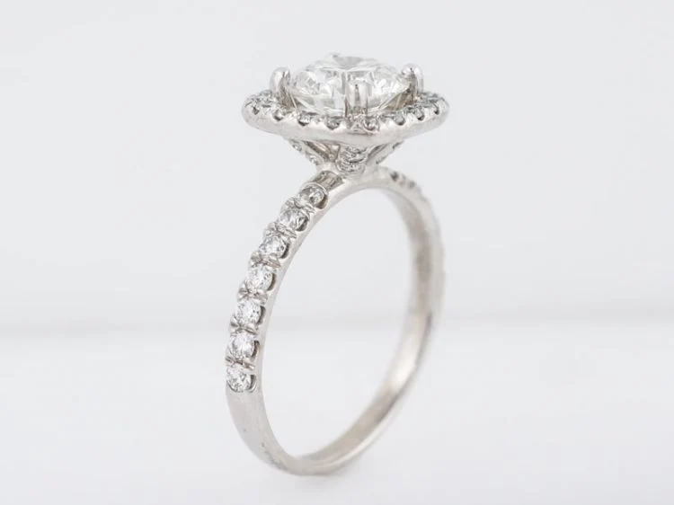 Engagement Ring Modern GIA 1.42 Round Brilliant Cut Diamond in 14k White Gold - Image 6