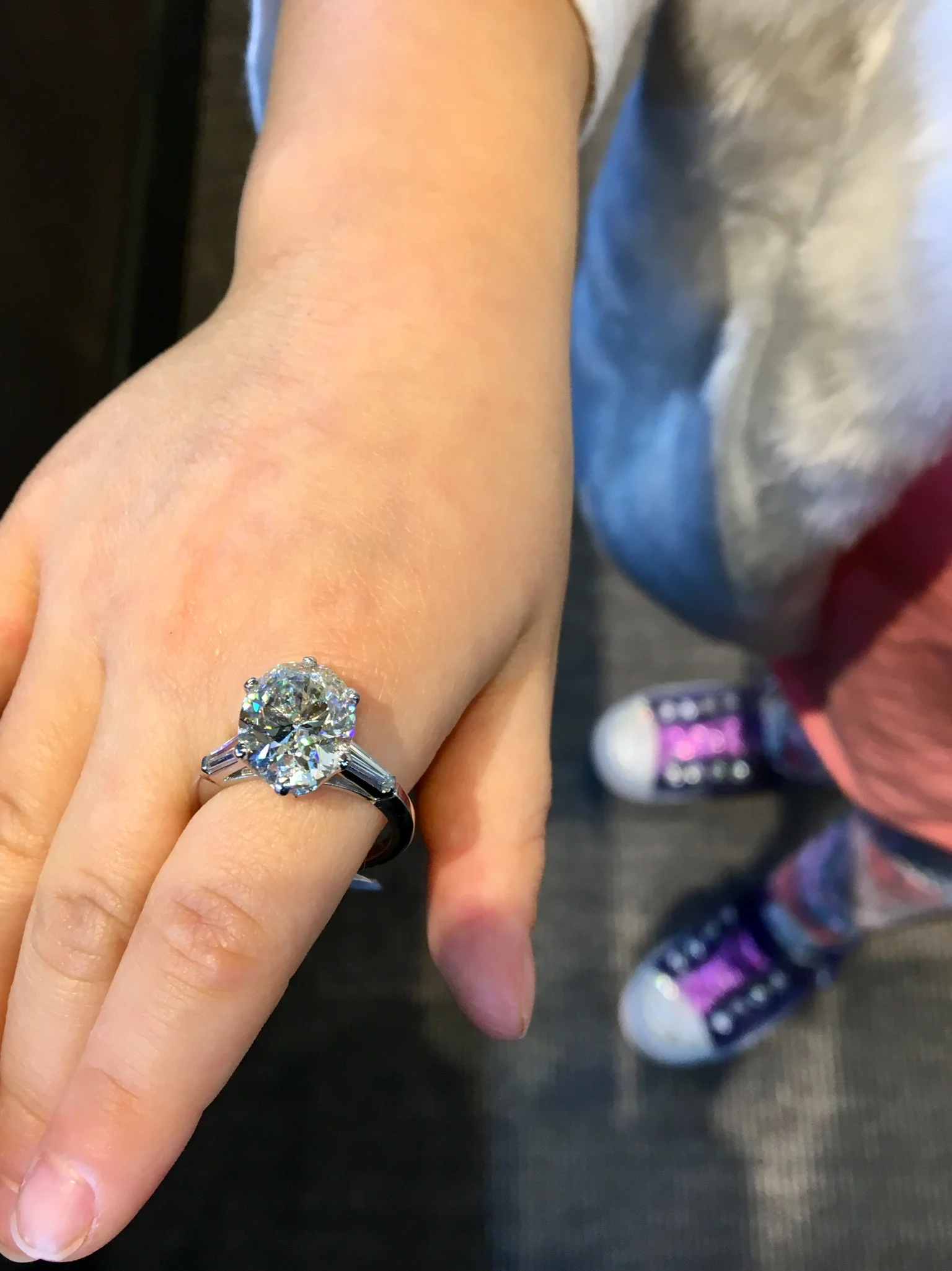 Engagement Ring Modern GIA 5.08 Oval Cut Diamond in Platinum