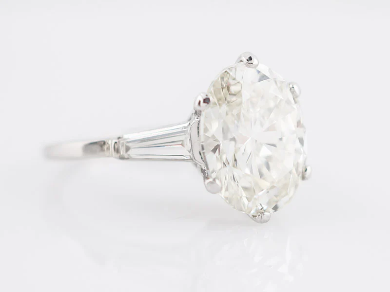 Engagement Ring Modern GIA 5.08 Oval Cut Diamond in Platinum - Image 2