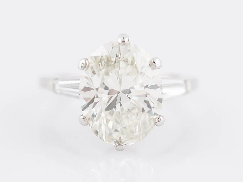 Engagement Ring Modern GIA 5.08 Oval Cut Diamond in Platinum - Image 3