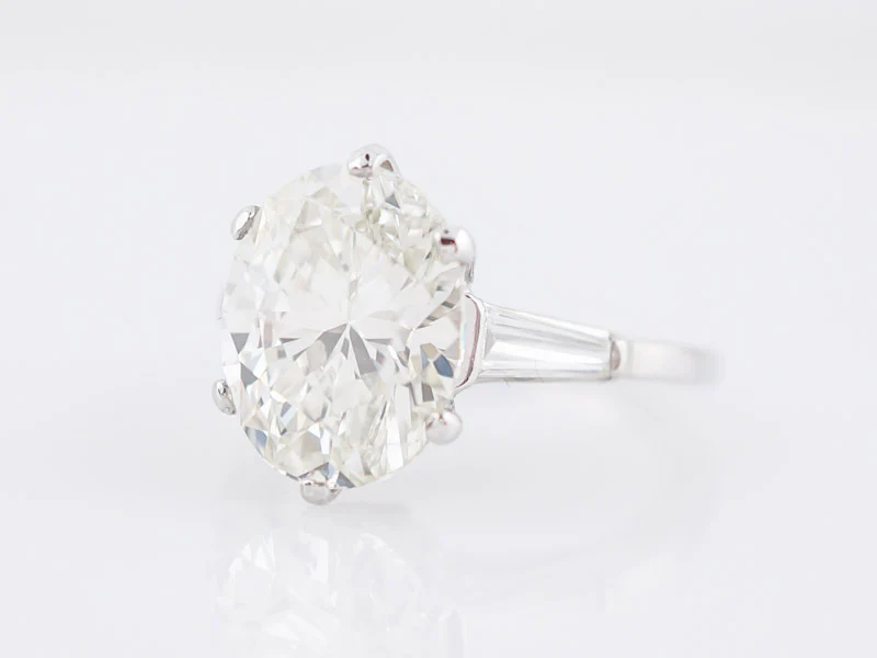 Engagement Ring Modern GIA 5.08 Oval Cut Diamond in Platinum - Image 4