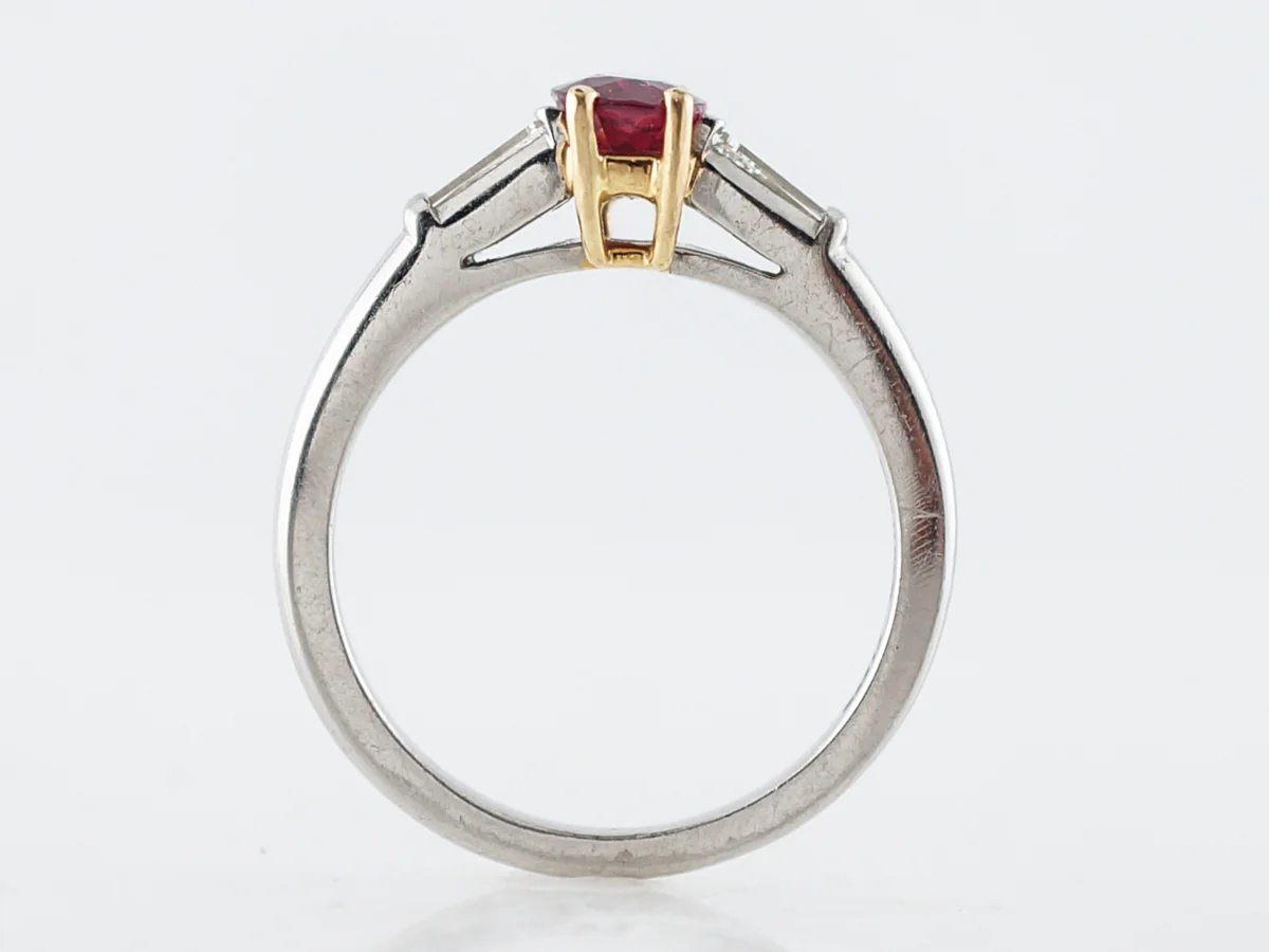 ***RTV 10/24***Engagement Ring Modern Tiffany & Co. .98 Oval Cut Ruby Platinum & 18k Yellow Gold - Image 4