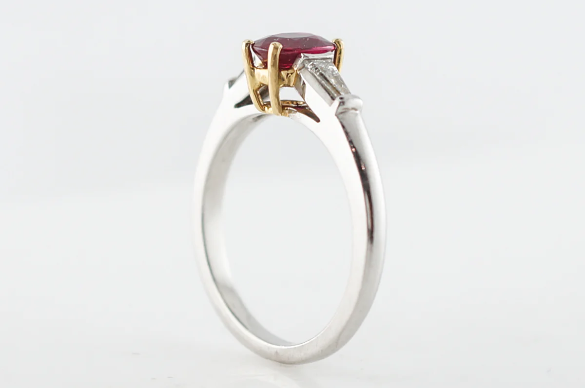 ***RTV 10/24***Engagement Ring Modern Tiffany & Co. .98 Oval Cut Ruby Platinum & 18k Yellow Gold - Image 5