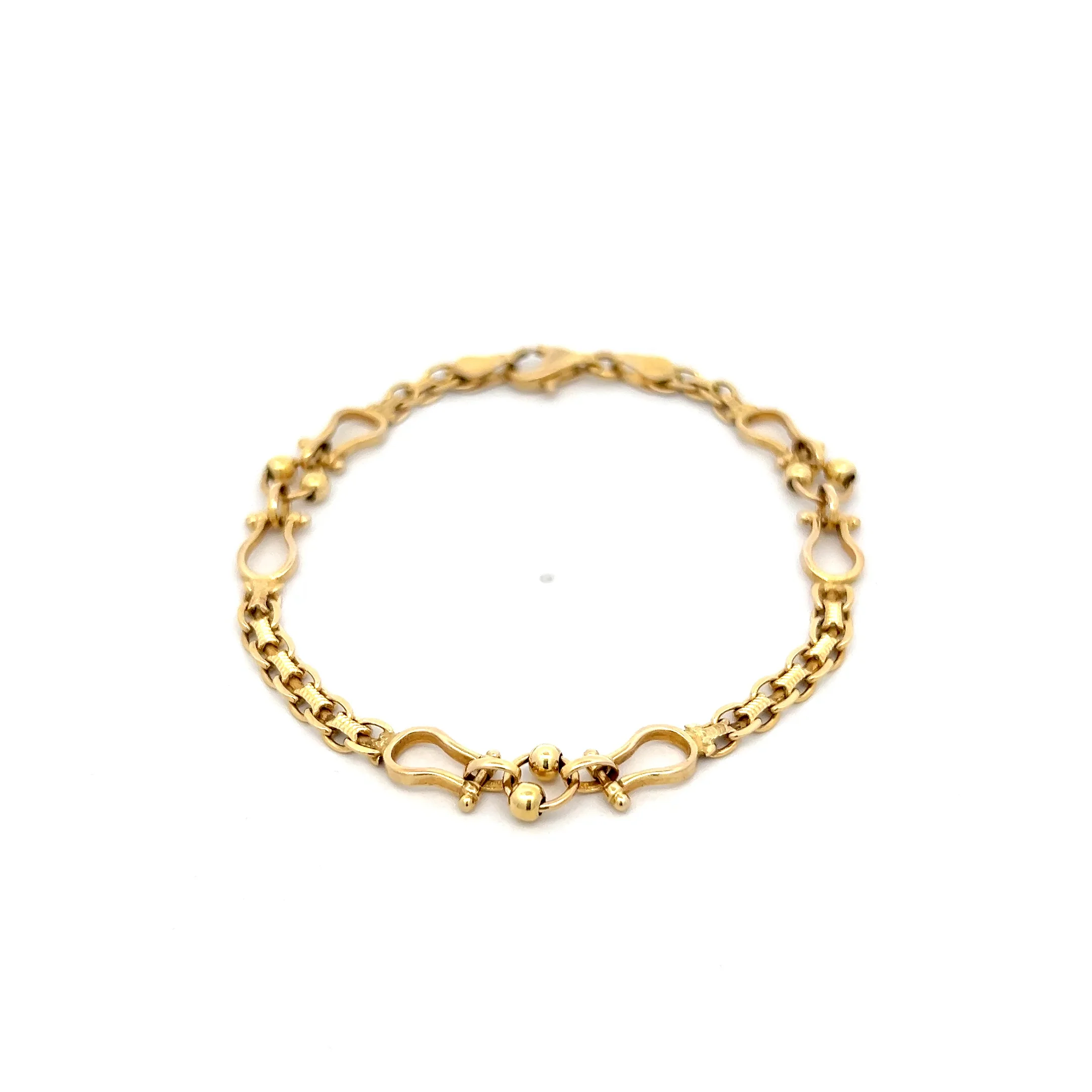 Equestrian Horse Bit Link Bracelet in 14k Yellow Gold