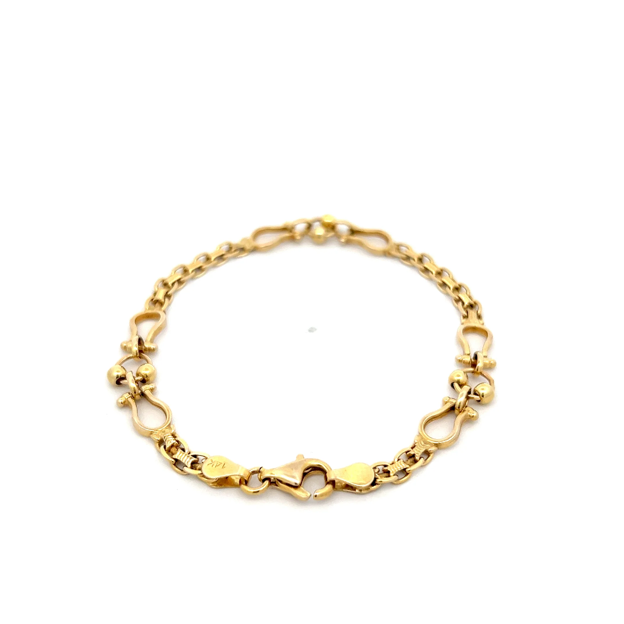 Equestrian Horse Bit Link Bracelet in 14k Yellow Gold - Image 2