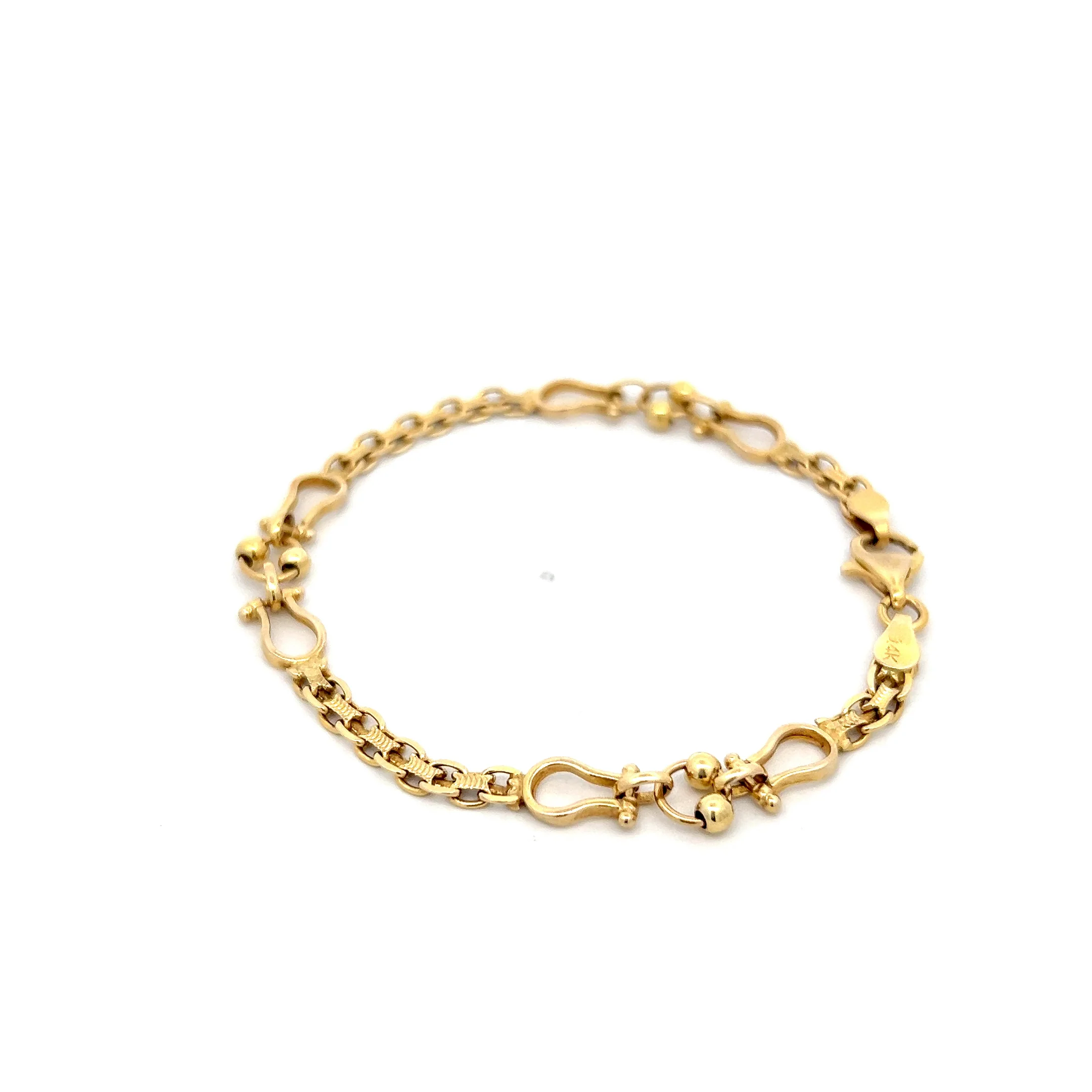 Equestrian Horse Bit Link Bracelet in 14k Yellow Gold - Image 3