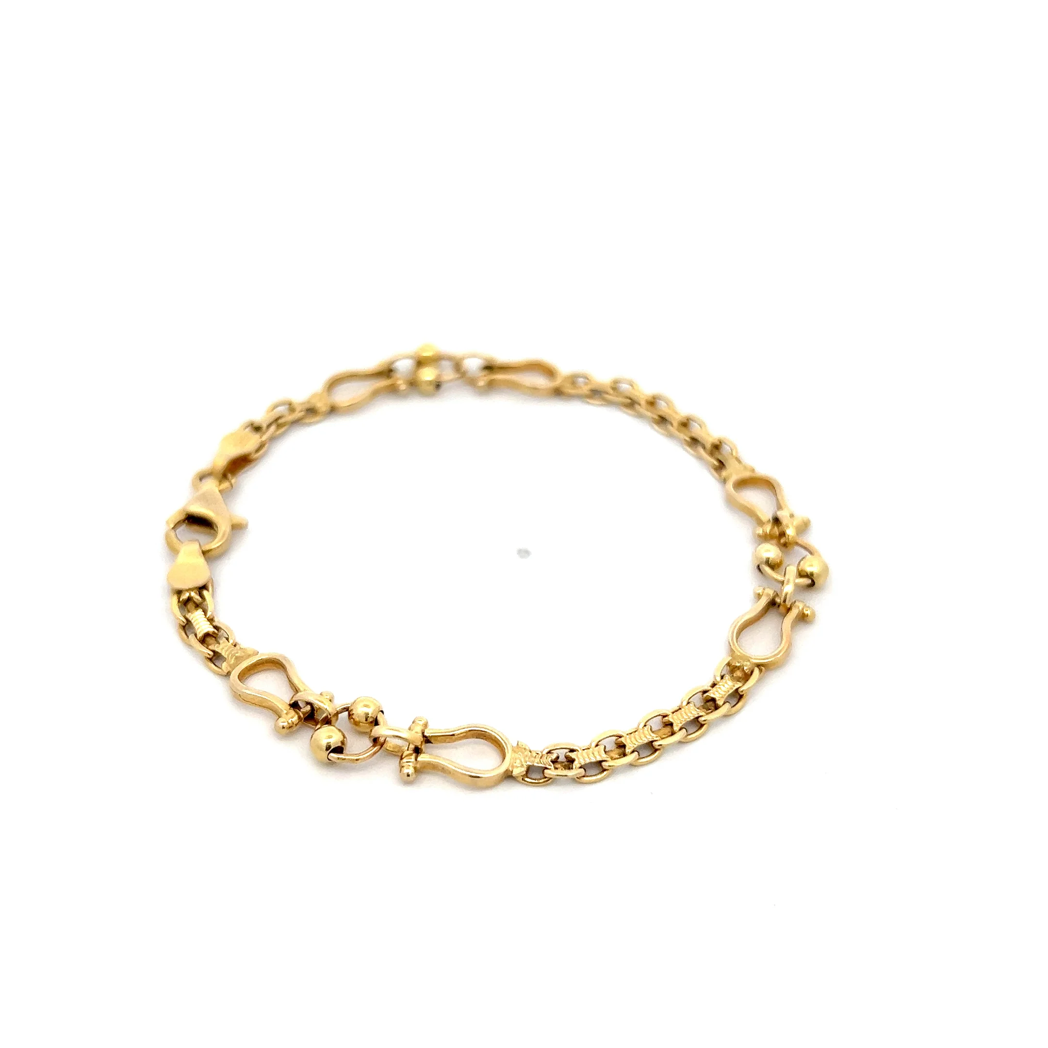 Equestrian Horse Bit Link Bracelet in 14k Yellow Gold - Image 4