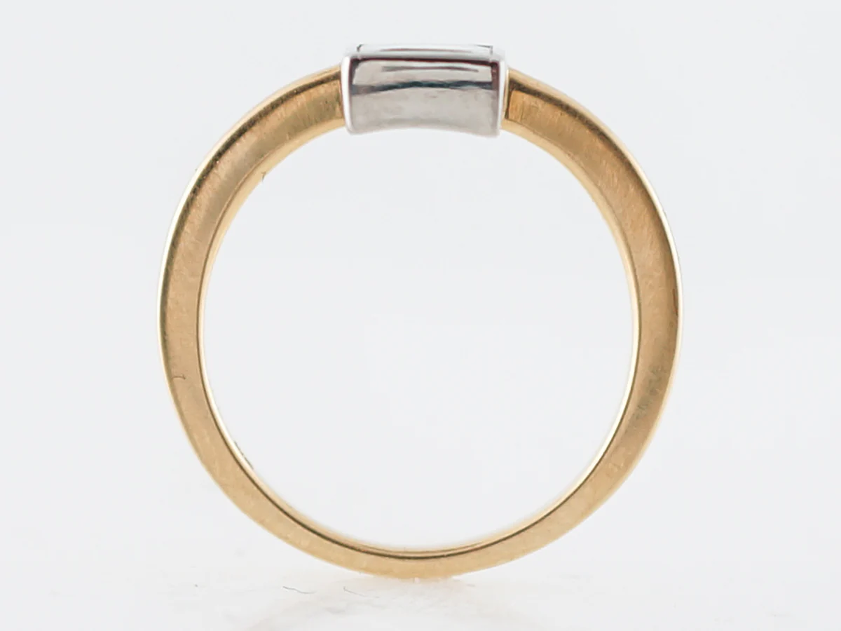 Erie Basin Right Hand Ring Modern GIA 1.13 Emerald Cut Diamonds in 18k Yellow Gold & Platinum - Image 4