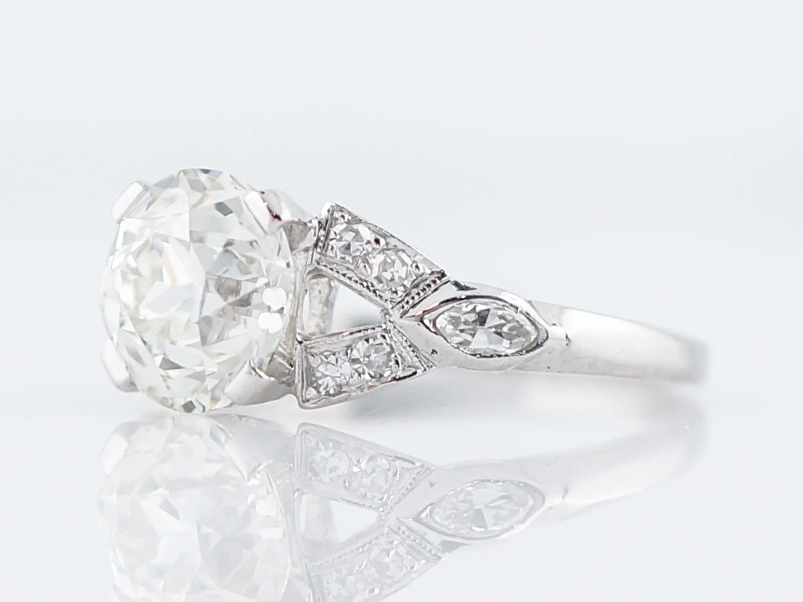 Estate Diamond Engagement Ring Art Deco 2 Carat - Image 2