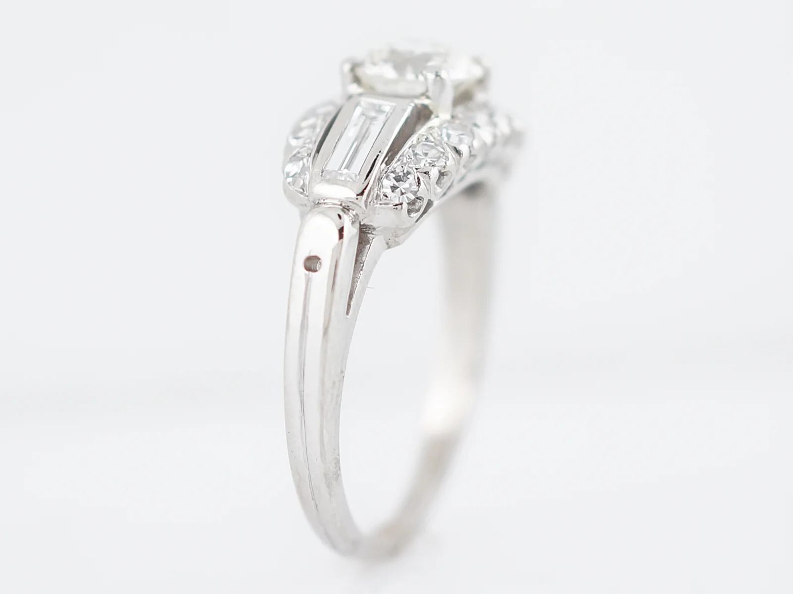 Estate Engagement Ring Late Art Deco in Platinum - Image 5
