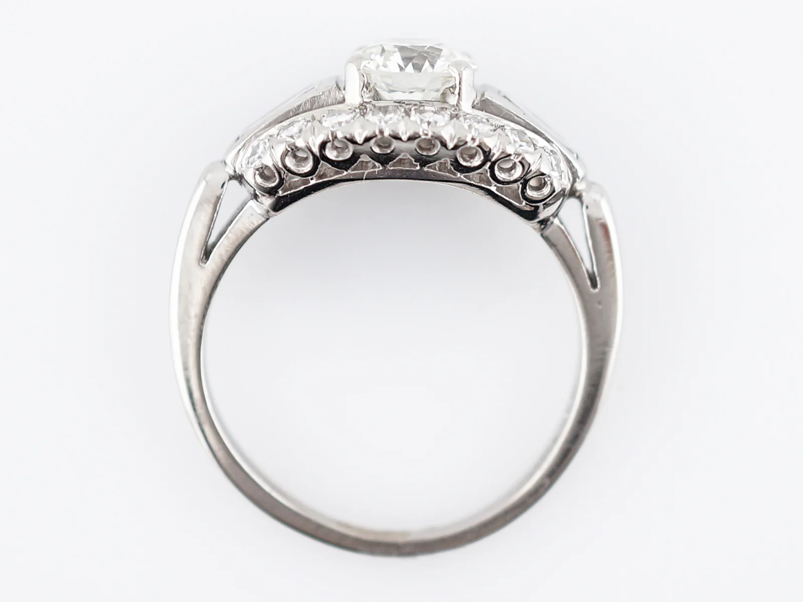 Estate Engagement Ring Late Art Deco in Platinum - Image 6