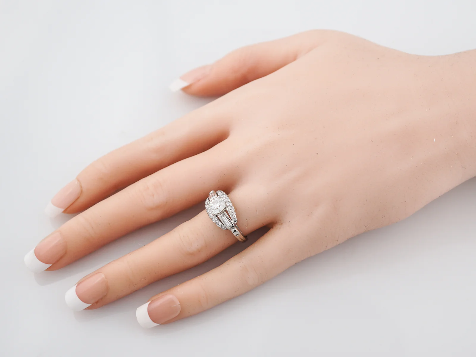 Estate Engagement Ring Late Art Deco in Platinum - Image 8