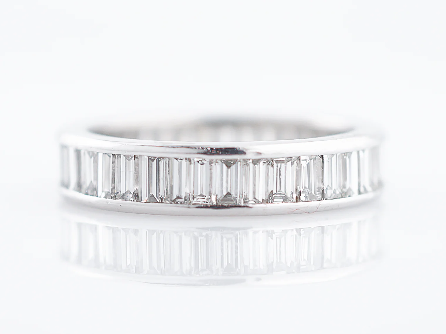 Eternity Band Modern 2.34 Baguette Cut Diamonds in 14k White Gold