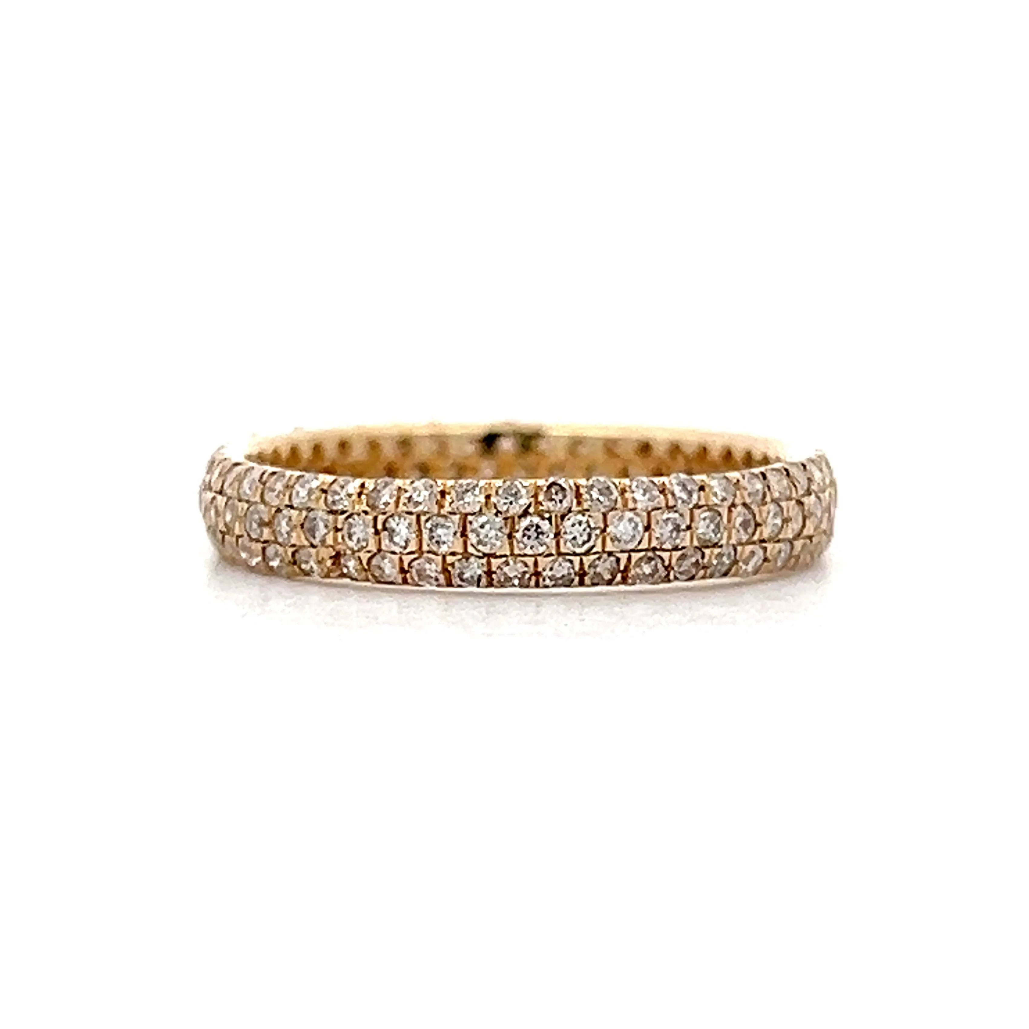 Eternity Pave Diamond Band in 14k Yellow Gold - Image 2