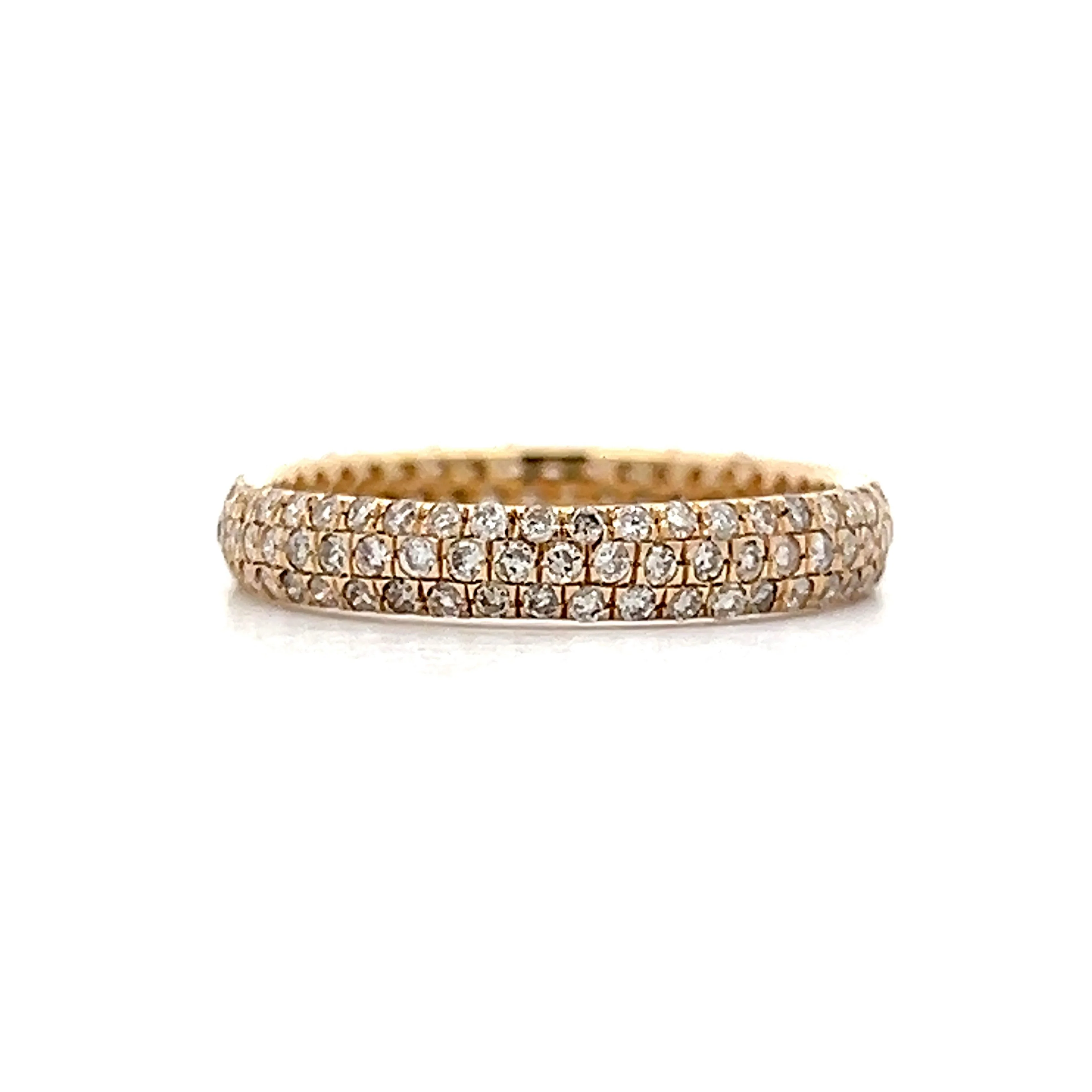 Eternity Pave Diamond Band in 14k Yellow Gold - Image 3
