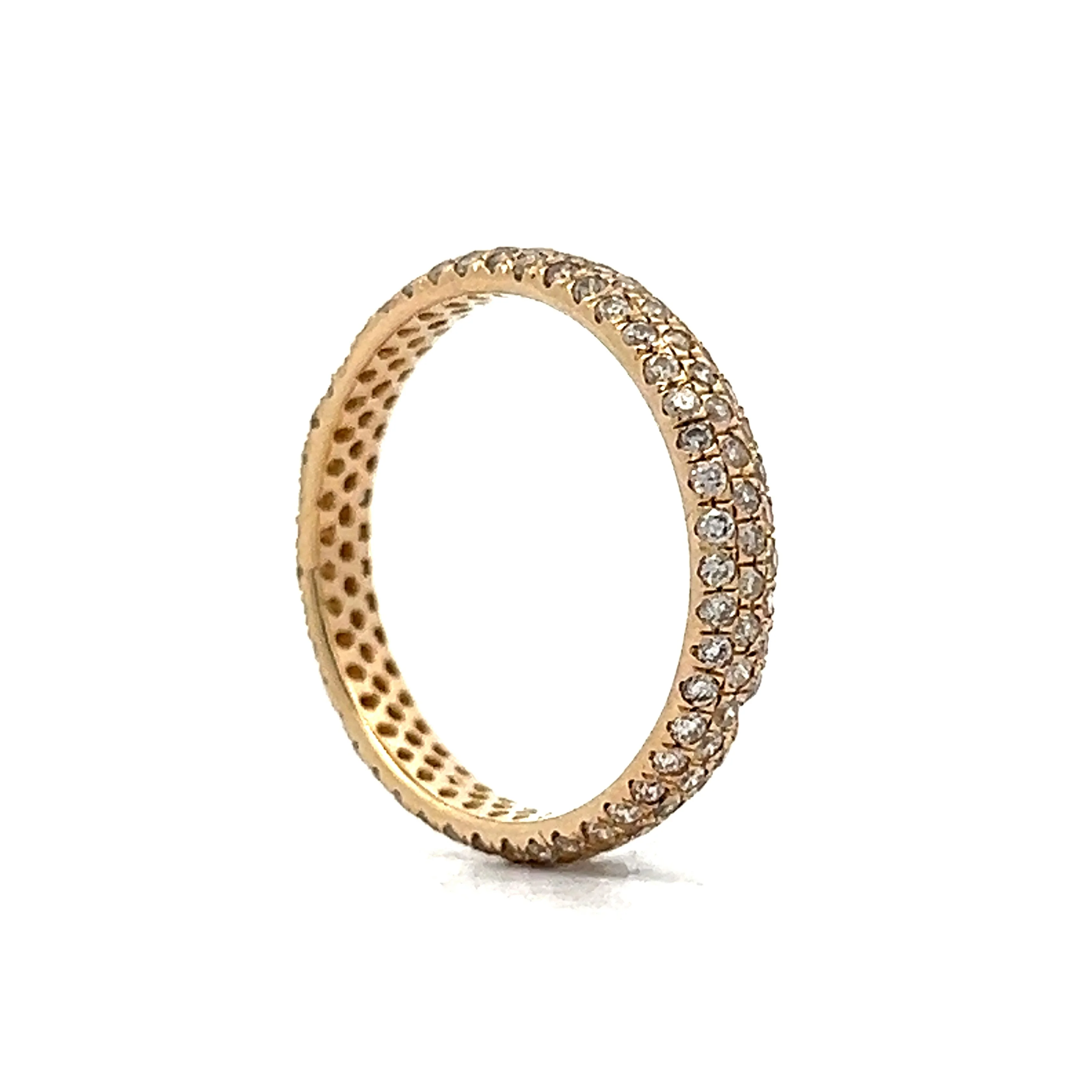 Eternity Pave Diamond Band in 14k Yellow Gold - Image 4
