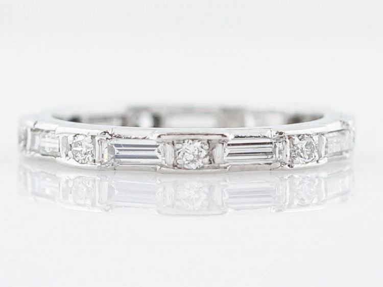 Eternity Wedding Band Modern 1.53 Round Brilliant & Baguette Cut Diamonds in 18k White Gold - Image 2