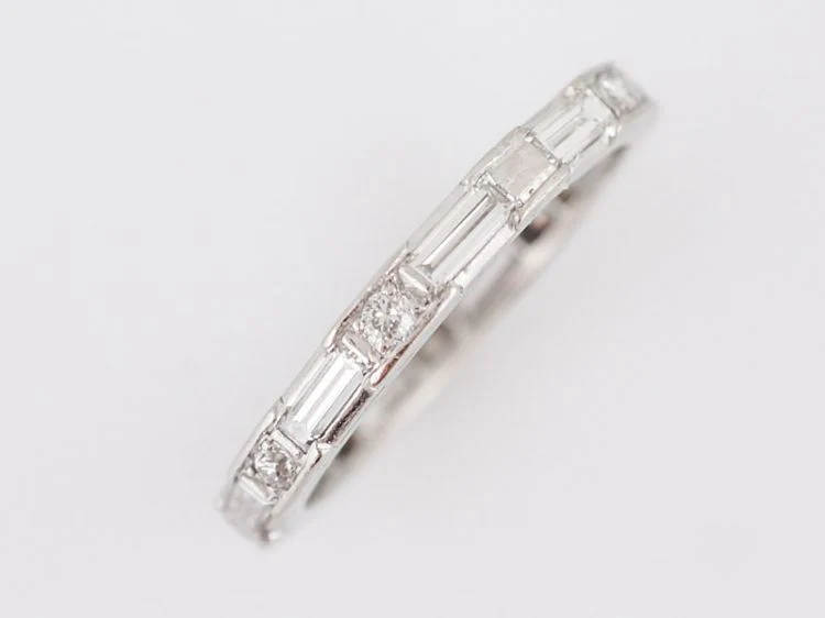 Eternity Wedding Band Modern 1.53 Round Brilliant & Baguette Cut Diamonds in 18k White Gold - Image 3