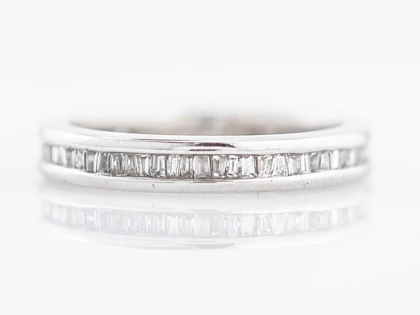 Eternity Wedding Band Modern 1.00 Baguette Cut Diamond in 14k White Gold