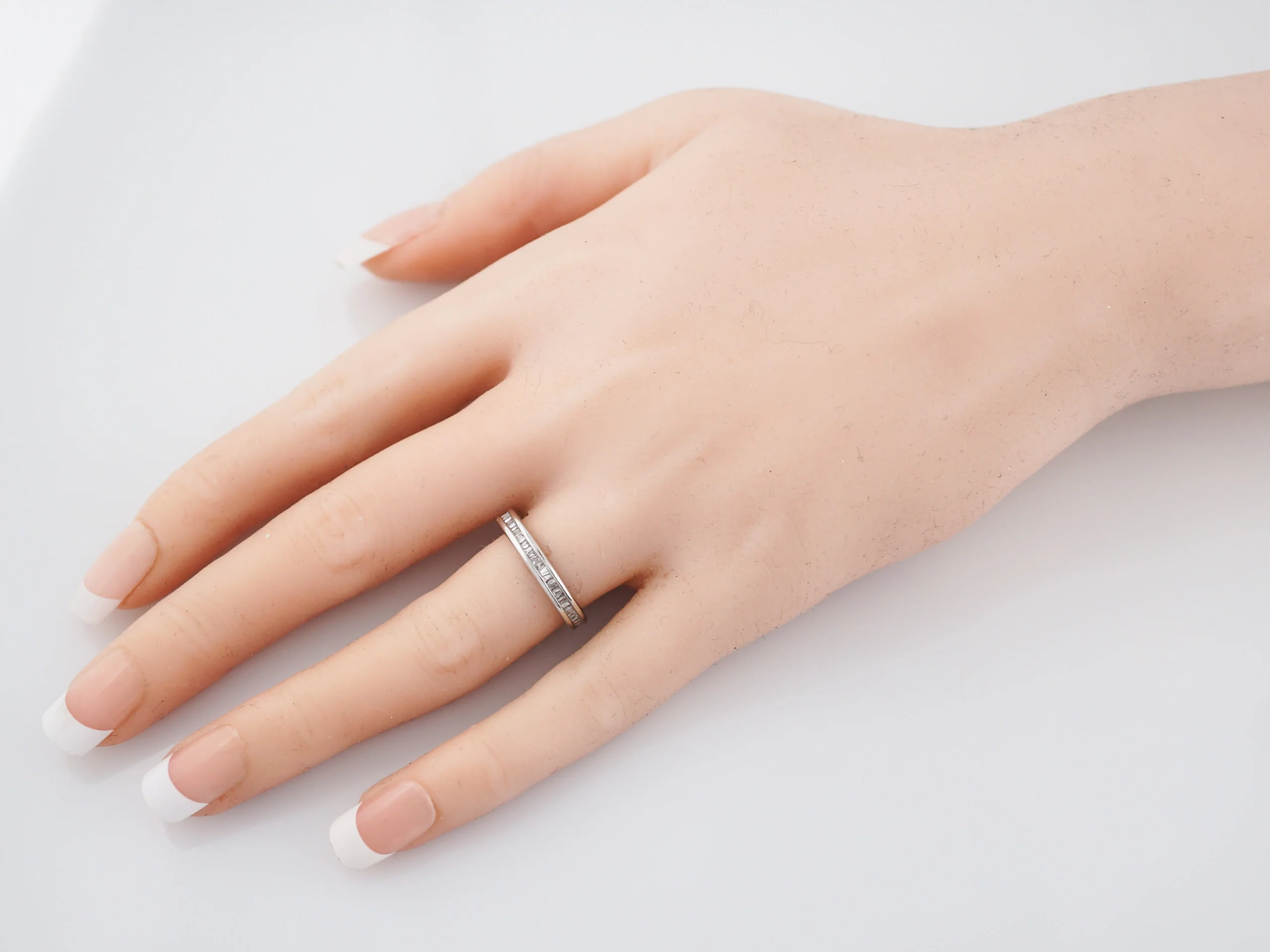 Eternity Wedding Band Modern 1.00 Baguette Cut Diamond in 14k White Gold - Image 4
